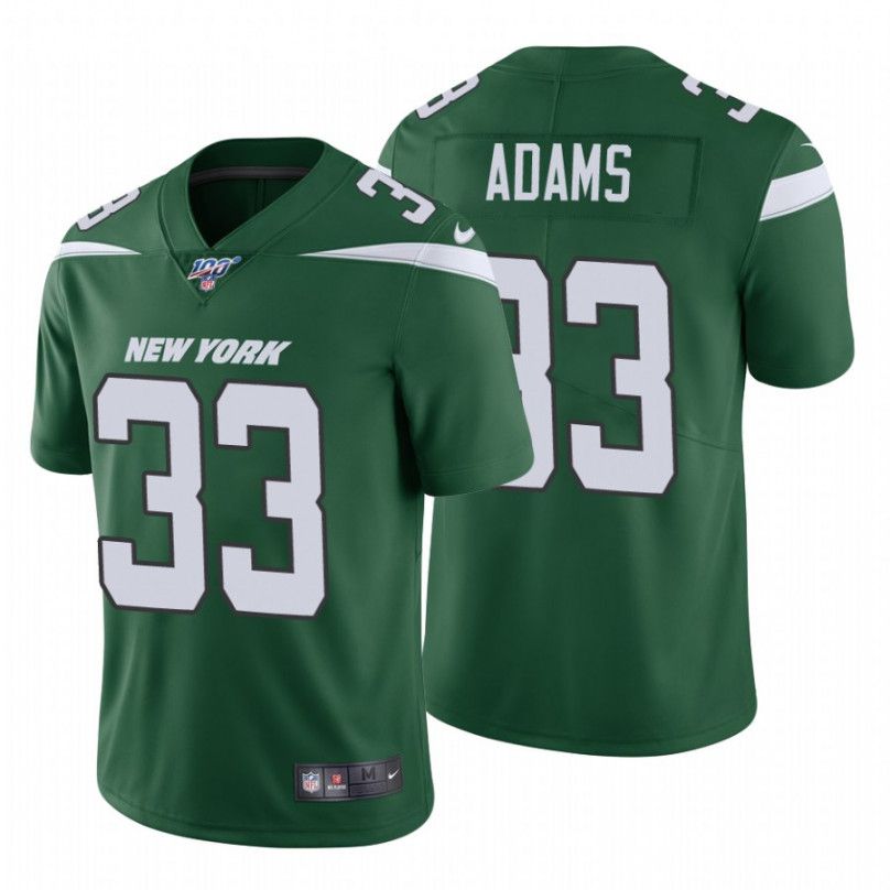 Men New York Jets 33 Jamal Adams Nike Green 100th Vapor Limited NFL Jersey